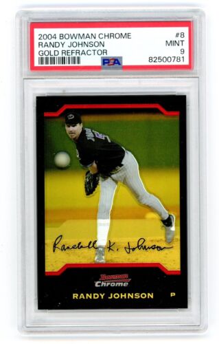 2004 Bowman Chrome #8 Randy Johnson GOLD Refractor SSP /50 PSA 9 Mint No Higher