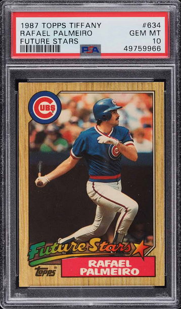 1987 TOPPS TIFFANY RAFAEL PALMEIRO ROOKIE RC #634 PSA 10 GEM MINT