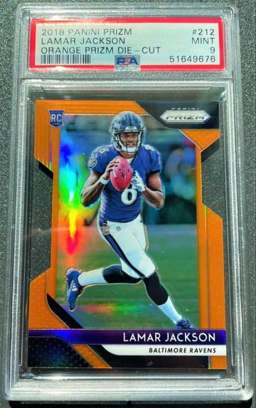 2018 Panini Prizm Lamar Jackson Orange Prizm Die Cut /249  Pop 58