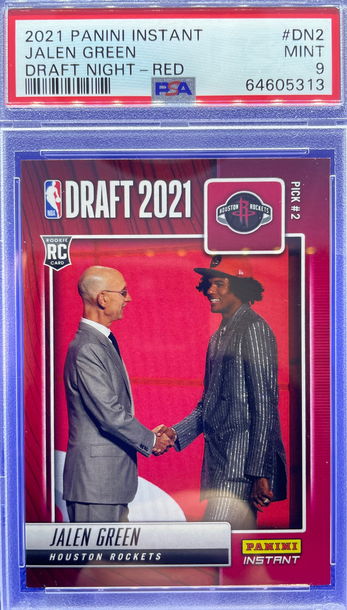 JALEN GREEN 2021 PANINI INSTANT Draft Night Red NBA 13/25 PSA 9 Mint RC Rockets