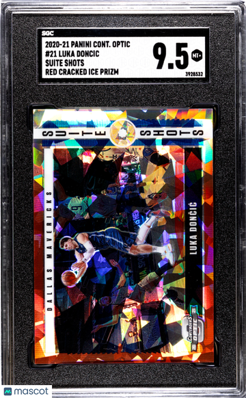 2020 Panini Contenders Optic Luka Doncic #21 Suite Shots Red Cracked Ice Prizm SGC 9.5