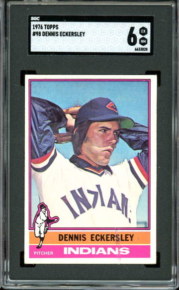 1976 Topps #98 Dennis Eckersley RC/Rookie Indians b HOF SGC 6 EX-NM