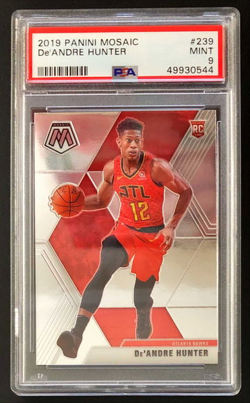2019-20 Panini Mosaic De’Andre Hunter #239 RC Rookie - PSA 9 Mint! Hawks