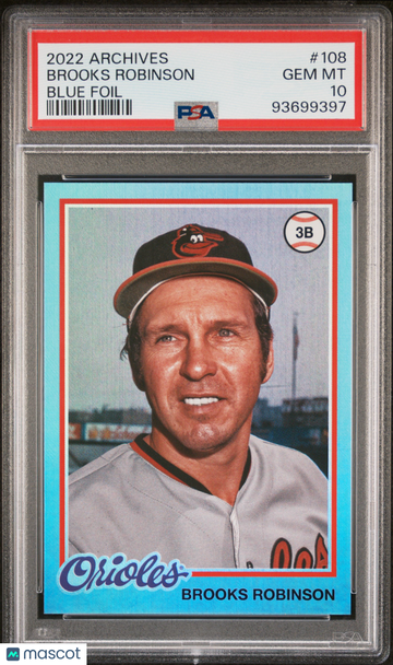 2022 Topps Archives Brooks Robinson #108 Blue Foil PSA 10