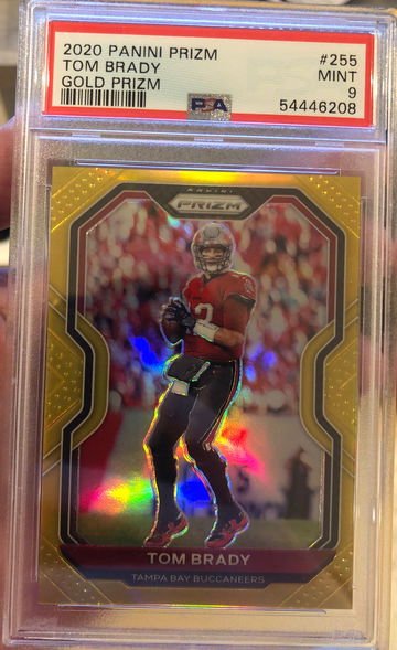 TOM BRADY GOLD PRIZM 02/10 (JERSEY NUMBER 12) PSA 9