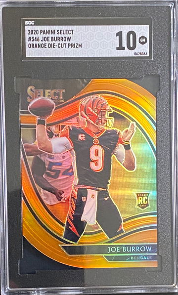 2020 Select Joe Burrow Orange Prizm Die Cut Rookie RC Panini