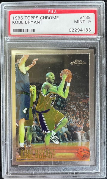 1996 TOPPS CHROME KOBE BRYANT PAS 9