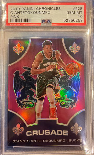 2019/20 Chronicles Crusade Giannis Antetokounmpo #528 pink Prizm  PSA 10