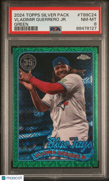 2024 Topps Silver Pack 1989 Chrome Promo Vladimir Guerrero Jr. #T89C24 Green Refractor PSA 8