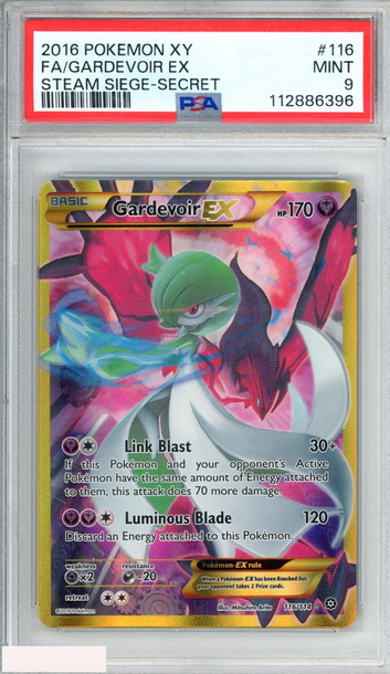2016 POKEMON XY STEAM SIEGE FA GARDEVOIR EX #116 SECRET PSA 9 MINT