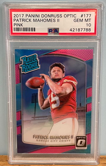 PATRICK MAHOMES 2017 Panini Donruss Optic Pink PSA 10