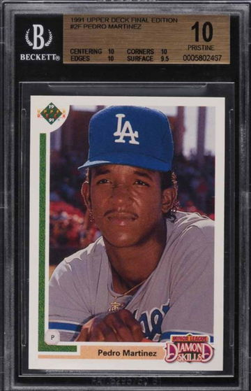 1991 UPPER DECK FINAL EDITION PEDRO MARTINEZ ROOKIE RC #2F BGS 10 PRISTINE (PWCC vault stored)