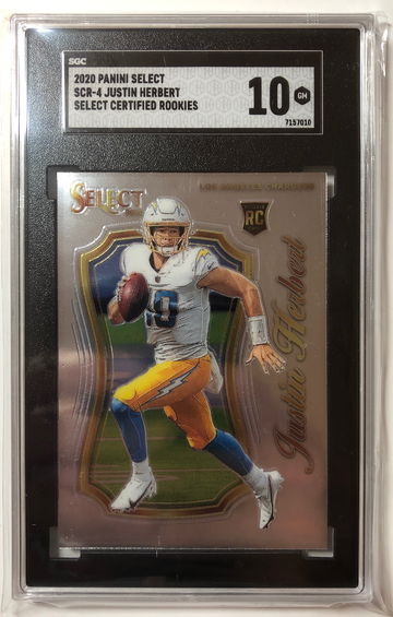 2020 Panini Select Justin Herbert Certified Rookie SGC Gem Mint 10 SCR-4 