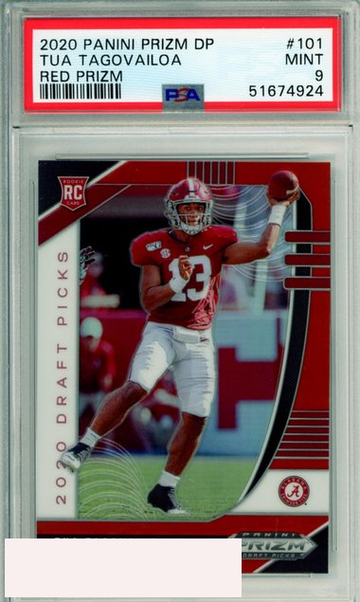 2020 PANINI PRIZM DP RED PRIZM TUA TAGOVAILOA #101 MIAMI ROOKIE PSA MINT 9