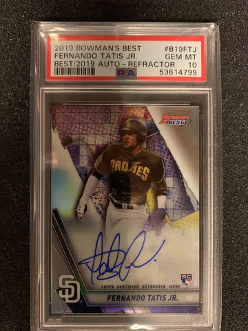 2019 BOWMAN’S BEST ROOKIE REFRACTOR BEST OF ’19 Fernando Tatis Jr AUTO PSA 10 