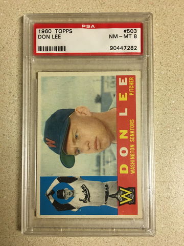 1960 Topps #503 Don Lee PSA 8 NM-MT SENATORS 