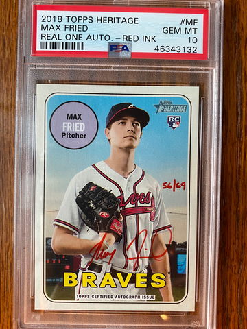 Max Fried Topps Heritage Red Ink Auto