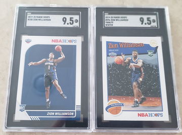 Zion Williamson RC LOT 2019 Hoops #258 & Hoops Winter #296 SGC 9.5 