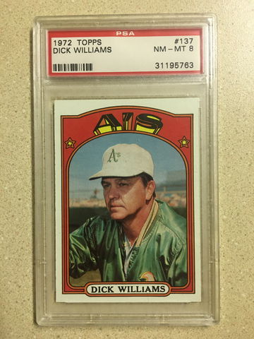 1972 Topps #137 Dick Williams PSA 8 NM-MT HOF