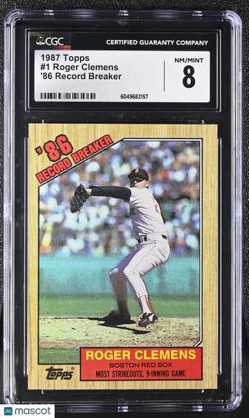 1987 Topps Roger Clemens #1 '86 Record Breaker CGC 8