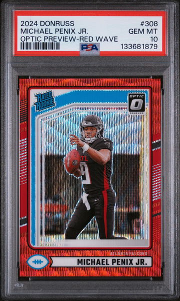 2024 Donruss Optic Rated Rookie Preview Red Wave Michael Penix Jr. #308 PSA 10
