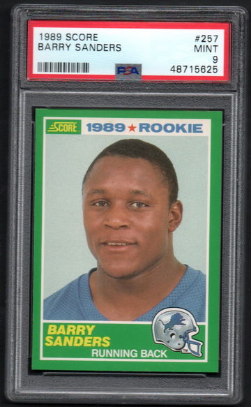 Barry Sanders 1989 Score RC #257 PSA 9
