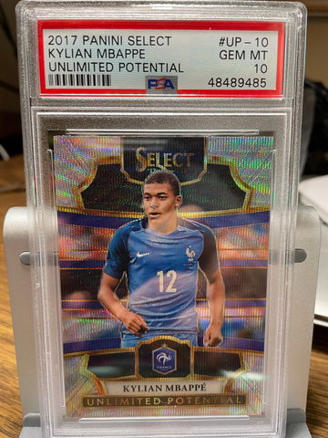 2017 Kylian Mbappe Panini Select Unlimited Potential RC PSA 10