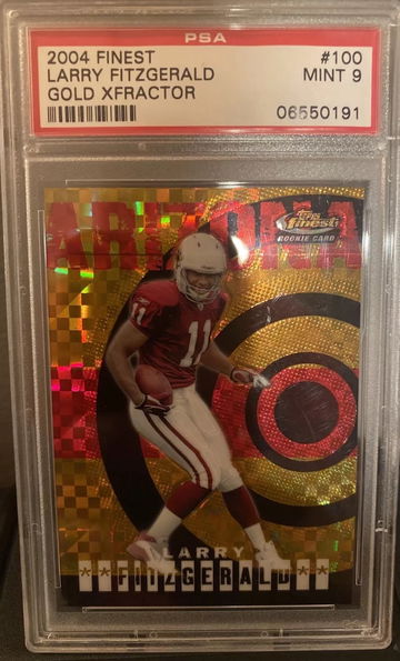 2004 Larry Fitzgerald Finest Gold XFractor /150 RC PSA 9 CARDINALS ROOKIE