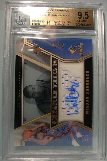 2007-08 SP ROOKIE THREADS GOLD ROOKIES #66 WILSON CHANDLER AUTO 25/50 BGS 9.5 GEM MINT