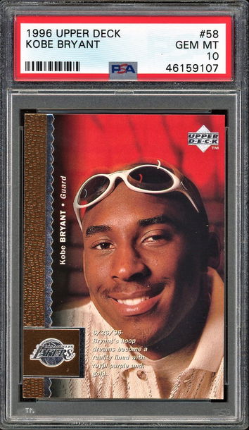 Kobe Bryant upper deck rookie psa 10