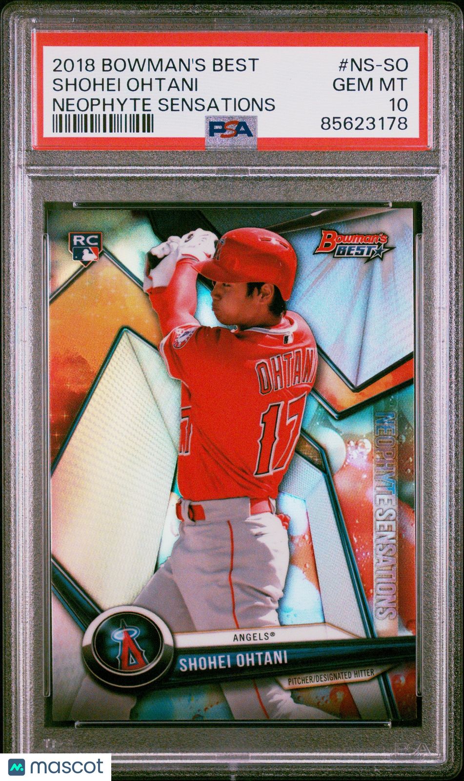 2018 Bowman's Best Shohei Ohtani Neophyte Sensations #NS-SO Rookie RC PSA 10