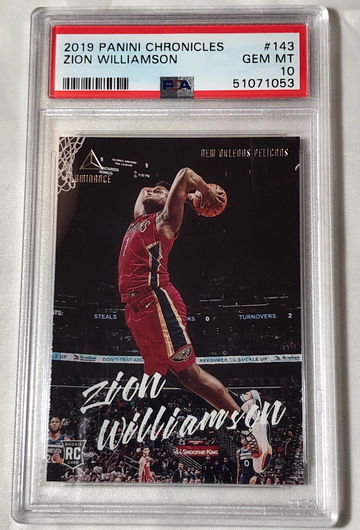 2019 PANINI CHRONICLES #143 ZION WILLIAMSON GEM MT-10