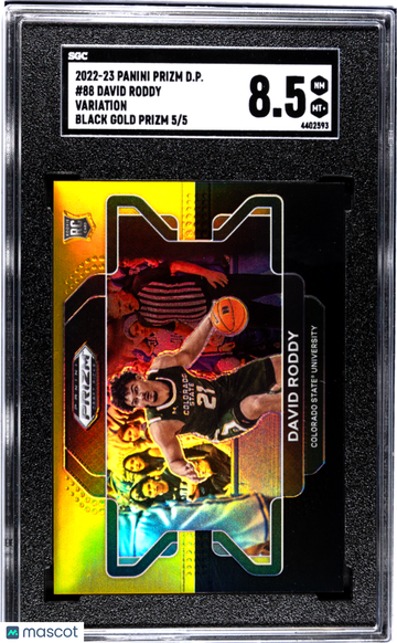 2022 Panini Prizm Draft Picks David Roddy #88 Variation Black Gold SGC 8.5