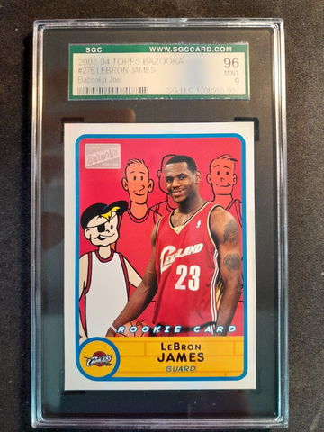 Lebron James 2003-04 Topps Bazooka #276 Bazooka Joe Rookie SGC 9