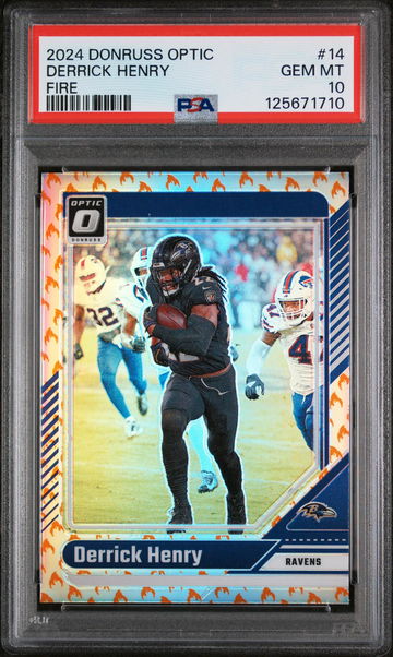 2024 Donruss Optic Fire Derrick Henry #14 PSA 10