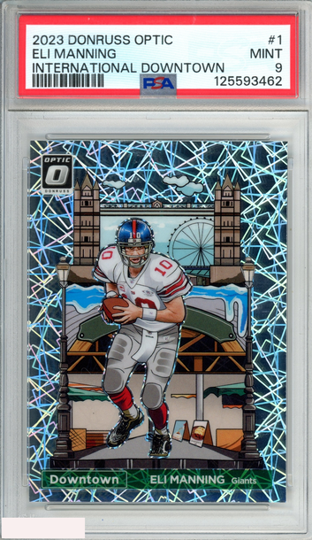 2023 PANINI DONRUSS OPTIC INTERNATIONAL DOWNTOWN ELI MANNING #1 PSA 9 MINT