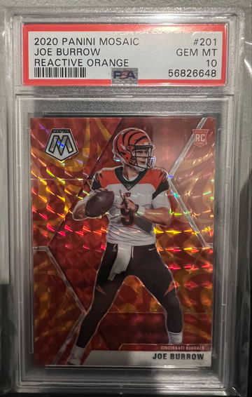Joe Burrow - 2020 Panini Mosaic - Reactive Orange - PSA 10