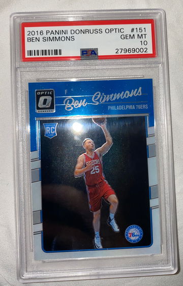 2016-17  panini prizm ben simmons psa 10 rookie card #151