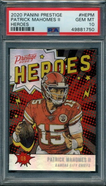 2020 Panini Prestige Patrick Mahomes Heroes PSA 10 