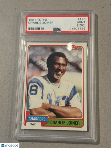1981 Topps Charlie Joiner #496 Oc PSA 9