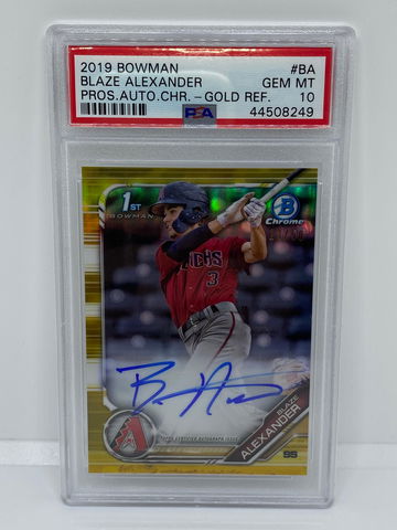 2019 Bowman Chrome Blaze Alexander Gold Refractor Auto
