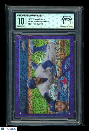 2023 Topps Chrome Purple Speckle Refractor George Springer #134 /299 Arena Club 10