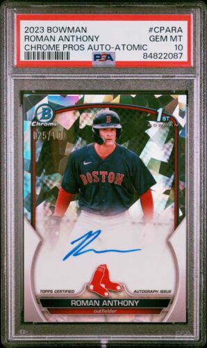 2023 Bowman Chrome Roman Anthony 1st Auto Atomic Refractor /100 #CPARA PSA 10