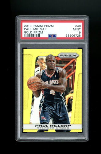 2013-14 Panini Prizm Paul Millsap Gold Prizm #48 Atlanta Hawks #10/10 PSA 9 Mint