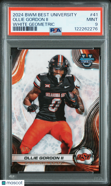 2024 Bowman Best University Ollie Gordon II #41 White Geometric /5 PSA 9