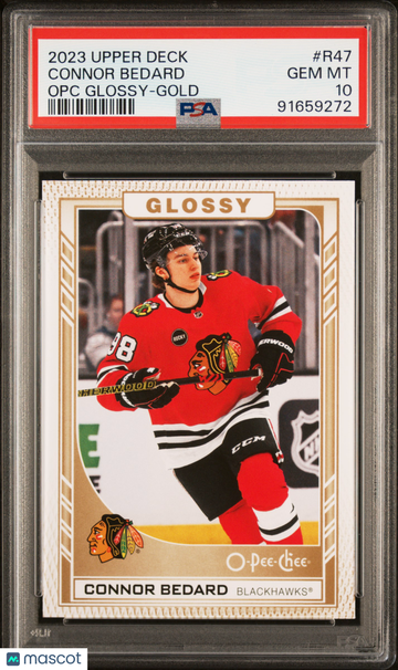 2023 Upper Deck O-Pee-Chee Glossy Connor Bedard #R47 Opc Gold PSA 10