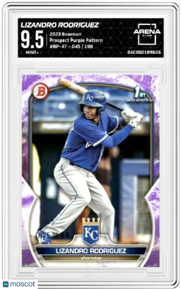 2023 Bowman Lizandro Rodriguez #BP-47 Prospects Purple Pattern /199 Arena Club 9.5