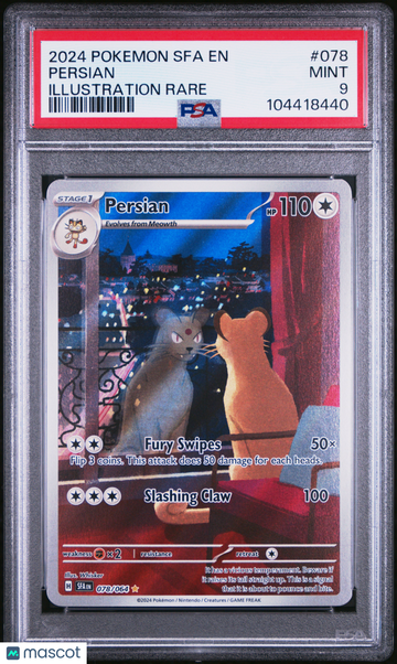 2024 Pokemon Sfa EN-Shrouded Fable Persian Illustration Rare PSA 9 #078
