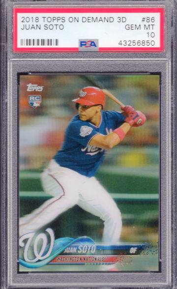 2018 TOPPS 3D JUAN SOTO RC PSA 10 