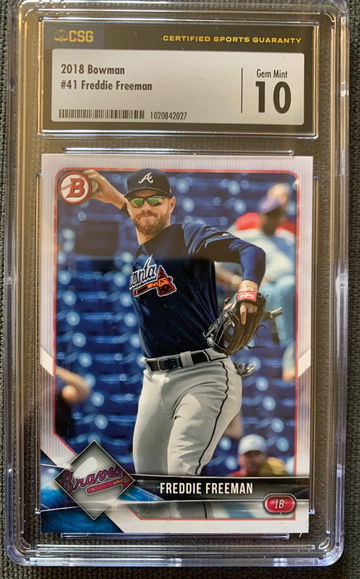 2018 Bowman Freddie Freeman CSG 10 GEM MINT